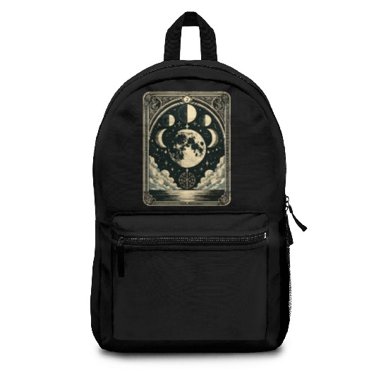 Tarot Card Vintage Moon Phase Astrology Tarot Backpacks