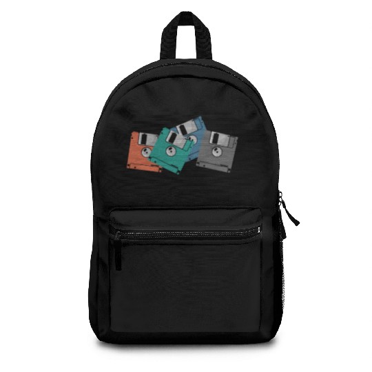 colorful Floppy Disks Retro Memory Module Data Car Backpacks