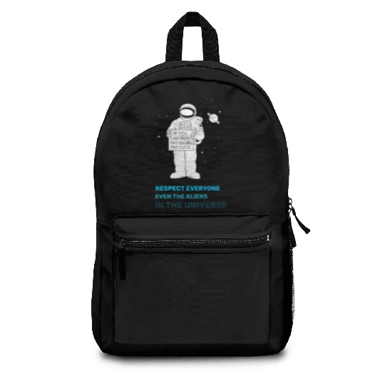 Black White Astronauts and Aliens Backpacks