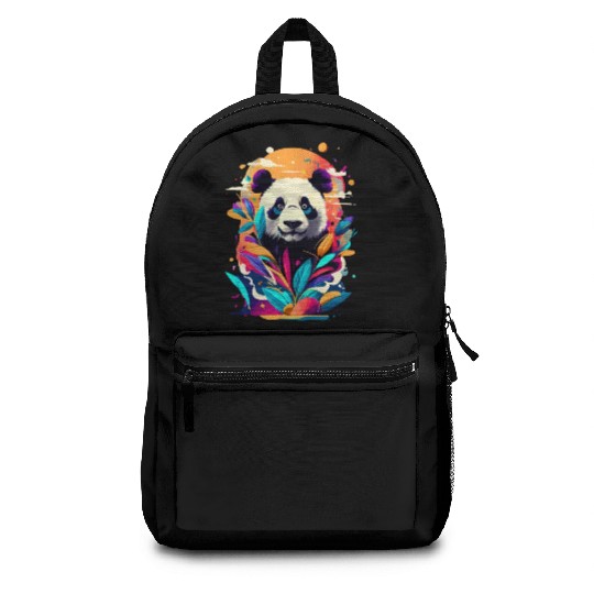 Giant Panda Colourful - Cute Panda Bear Bamboo Backpacks
