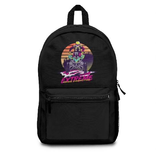 Neon Racer at Sunset Backpacks
