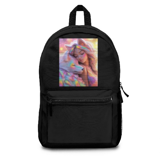 Rainbow Friends - White Wolf and Girl Backpacks