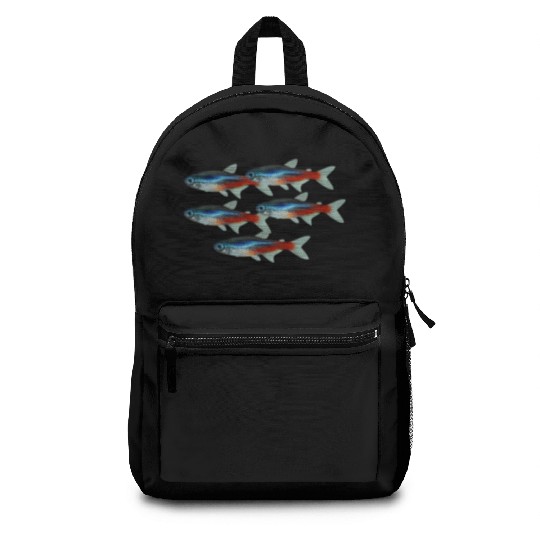 Neon Tetra Fish Bright Color Freshwater Sea Life Backpacks
