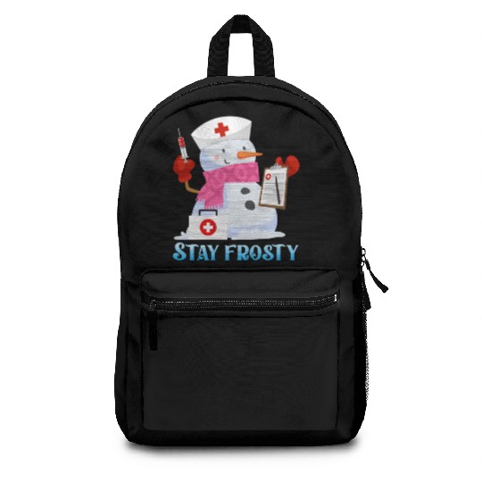 Nurse Snowman Stay Frosty Snow Fan Funny Backpacks
