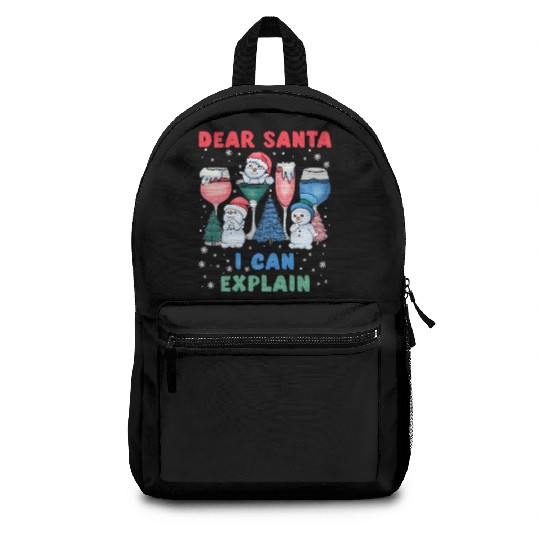 Schneemann Dear Santa I can Explain Funny Backpacks