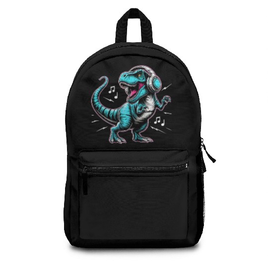 Dancing Tyrannosaurus Rex with Headphone Backpacks