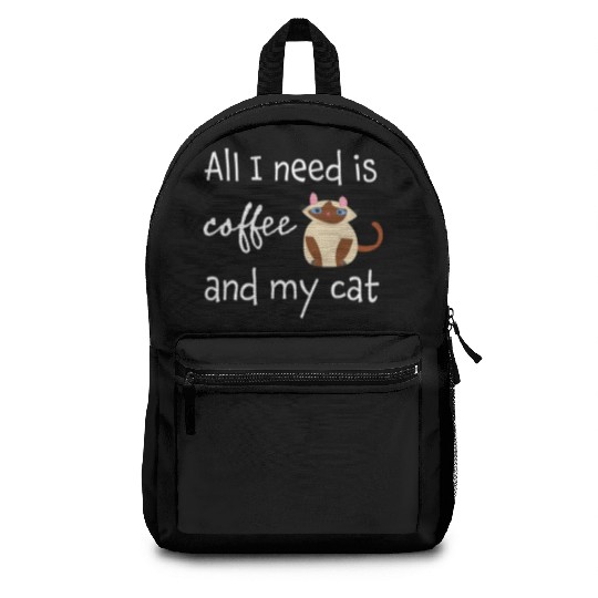 All I need is coffe and my cat Meow Backpacks
