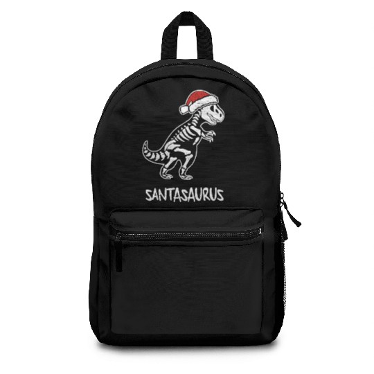 Santasaurus T-Rex Dinosaur Christmas Themed Meme Backpacks