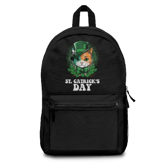 St Catricks Day Cat Lovers St Patrick's Day Backpacks