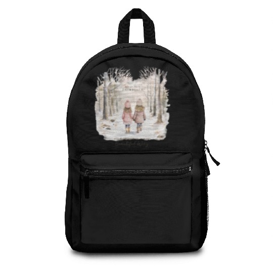 Cute Kids In Winter Wonderland Backpacks