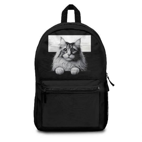 More Treats persian 1- Cute realistic cat drawing Backpacks