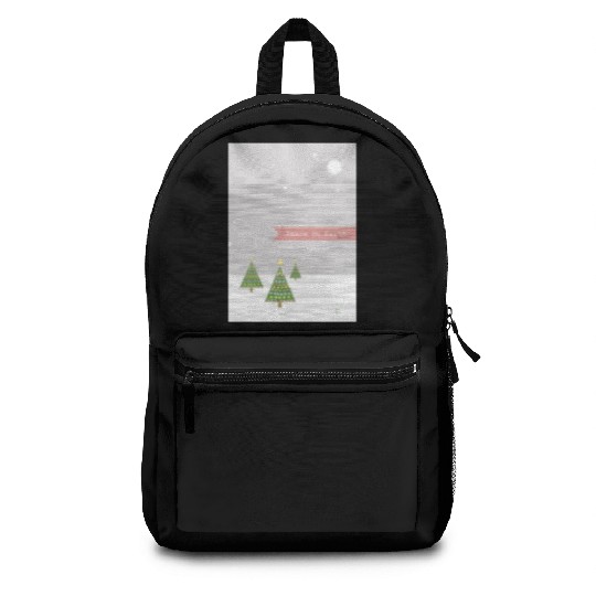 Peace On Earth Christmas Trees Falling Snow Winter Backpacks