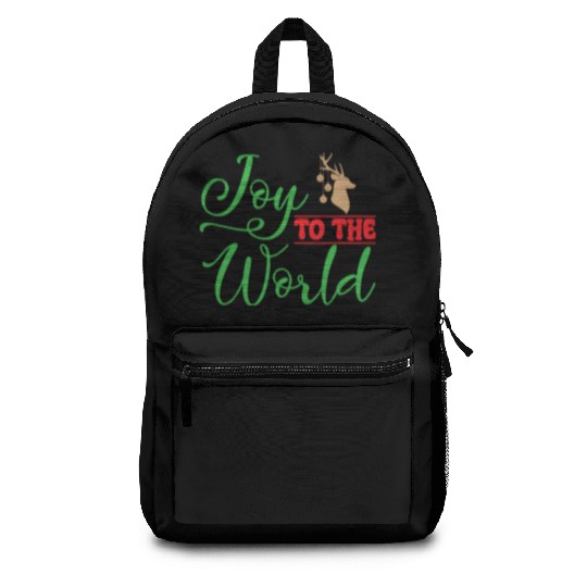 Joy to the world, Christmas design Backpacks