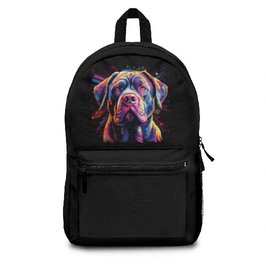 Watercolor Colorful Cane Corso Backpacks