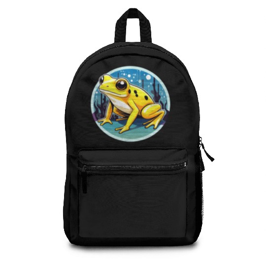 Golden Poison Frog Illustration Backpacks
