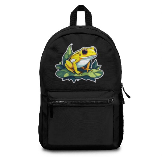 Golden Poison Frog Illustration Backpacks