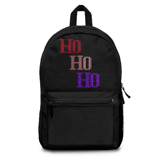 HO HO HO MERRY CHRISTMAS KNITTED STYLE Backpacks