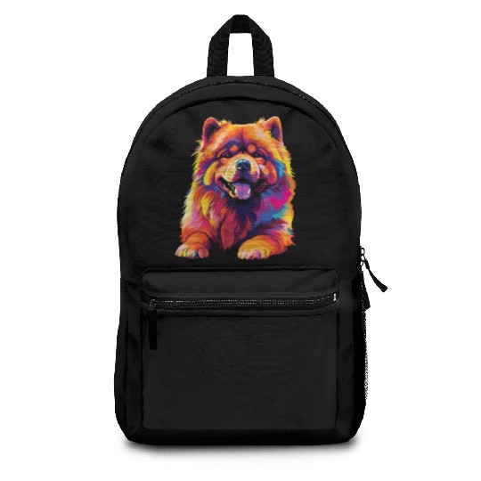 Watercolor Colorful Chow Chow Backpacks