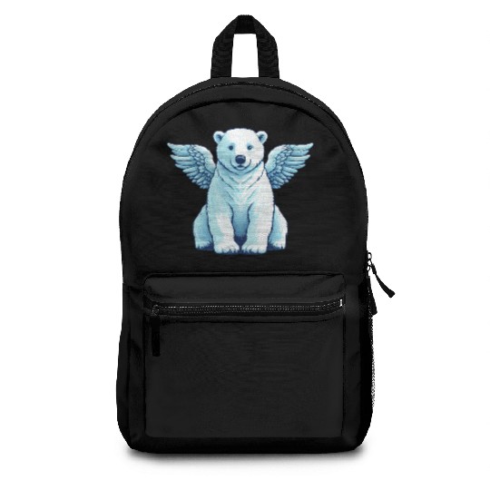 Bear Polar Bear Angel Wings Backpacks