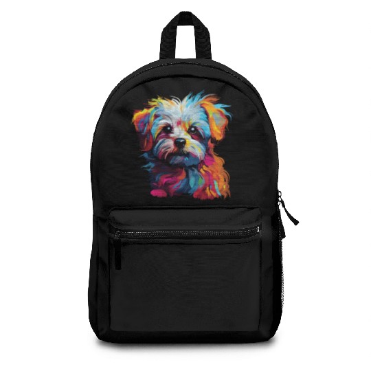 Watercolor Colorful Maltese Backpacks