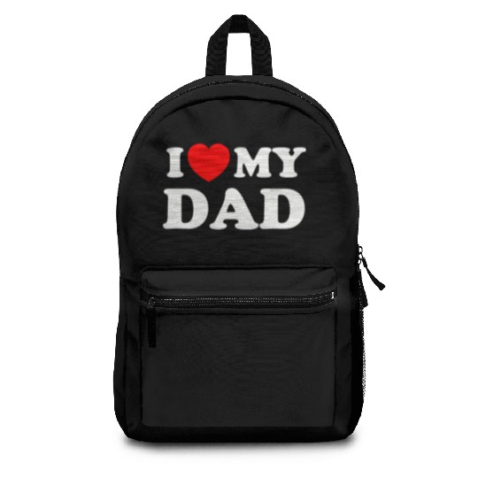 I love (heart) my dad Backpacks