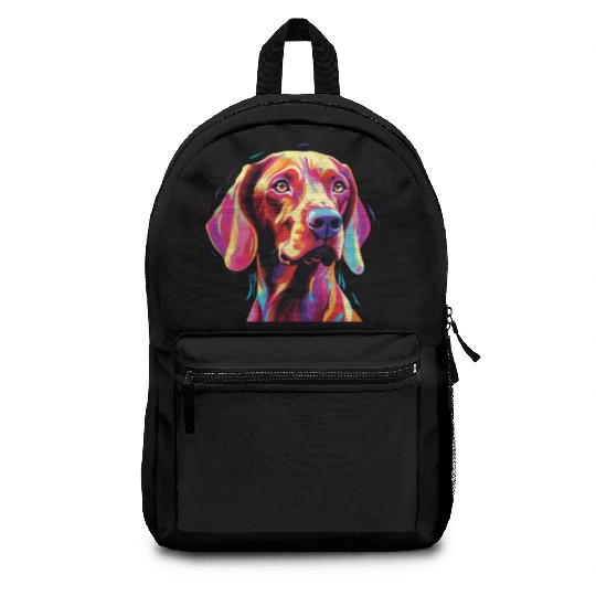 Watercolor Colorful Vizsla Backpacks