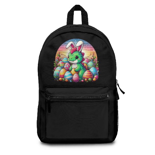 Dino bunny with easter eggs Backpacks