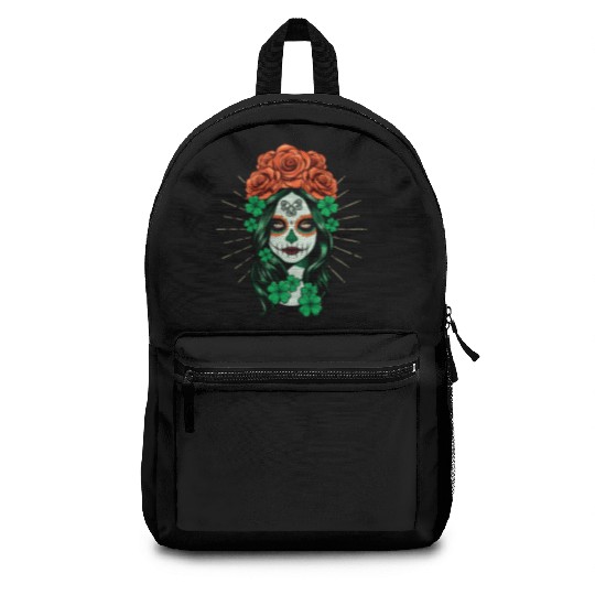 St Patrick's Day Dia De Los Muertos Calavera Backpacks
