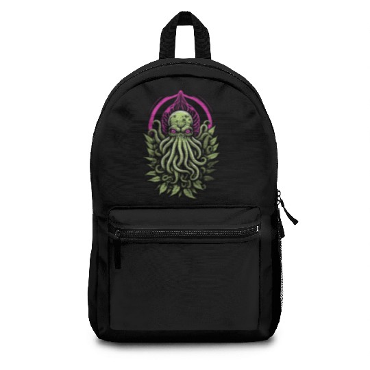 Colorful Cthulhu Backpacks with Marijuana Leaves