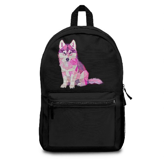 Pink Wolf Cute Baby Wolf Backpacks