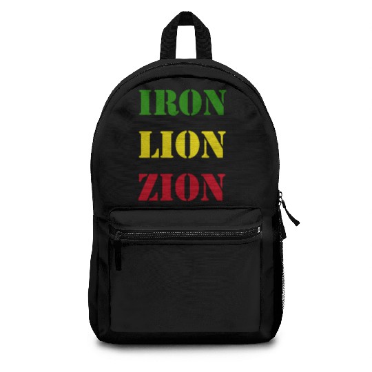 Iron Lion Zion, Jamaican Rasta Colors, Reggae Backpacks