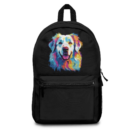 Watercolor Colorful Great Pyrenees Backpacks