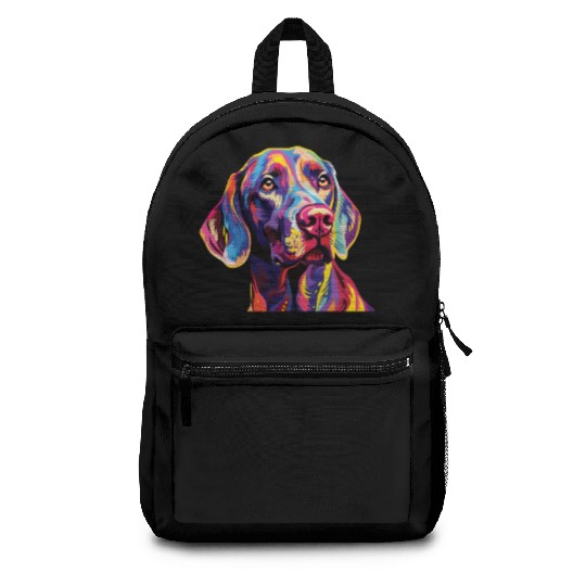 Watercolor Colorful Weimaraner Backpacks