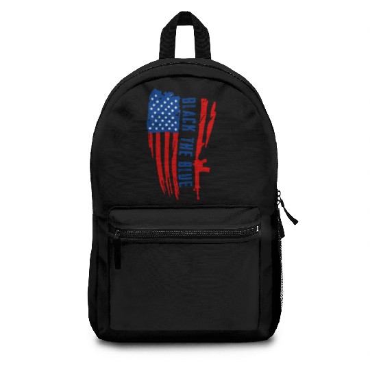 Black the blue American Oilfield USA Flag Backpacks