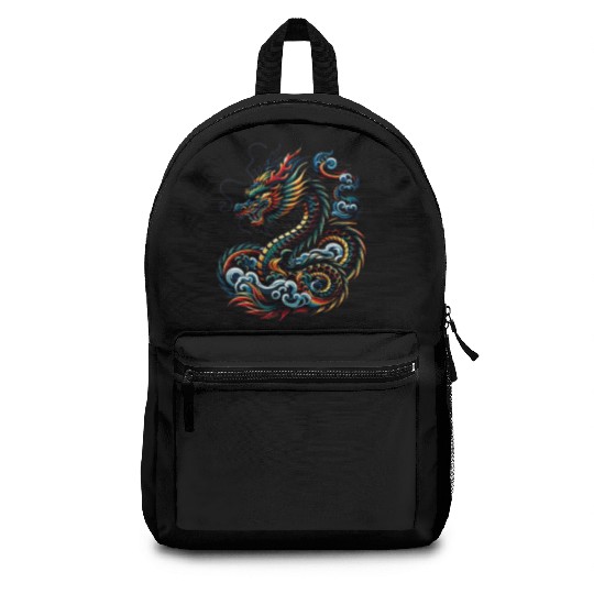 Colorful Dragon Zodiac Chinese Dragon Art Backpacks