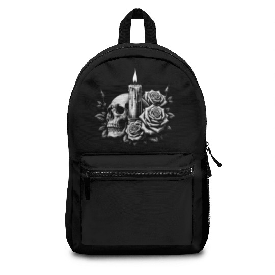 Gothic Skull and Roses Graphic Art Backpacks