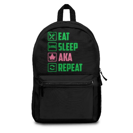 Eat Sleep AKA Repeat Alpha Kappa Alpha Womens Gift Backpacks