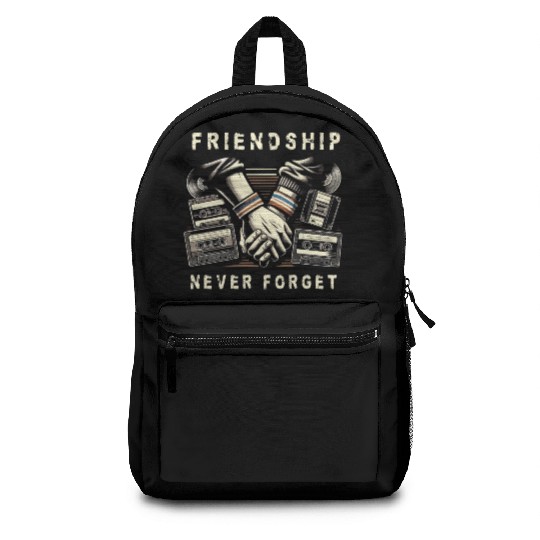 Friendship Never Forget Old School Nostalgia Tape Backpacks