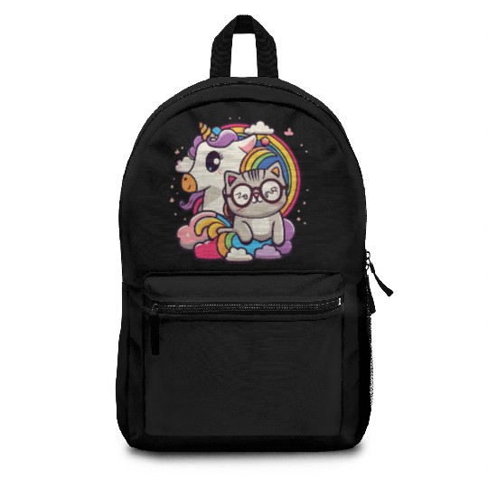 cute cat and unicorn Backpacks