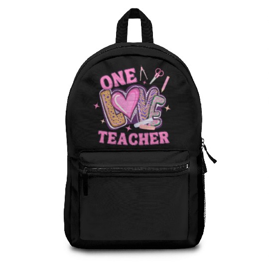 Teacher Valentines Day Hearts One Loved Teacher Backpacks