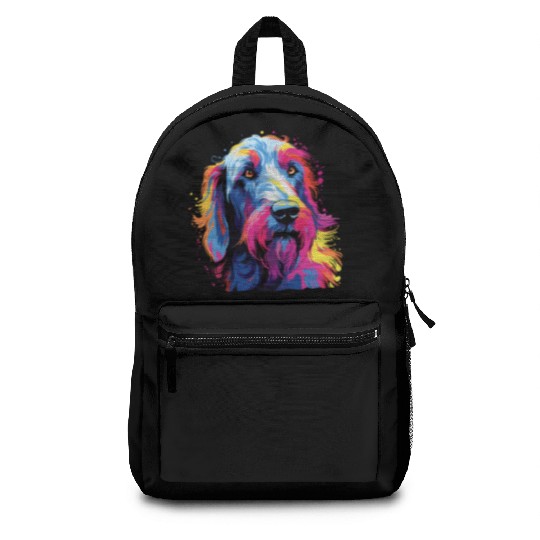 Watercolor Colorful Irish wolfhound Backpacks
