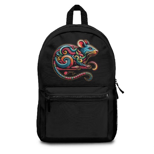 Rat Tattoo Tribal Chinese Zodiac Backpacks