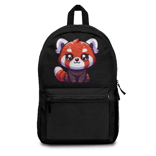 Playful Red Panda Cartoon Backpacks