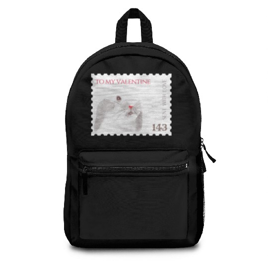 Valentine's day love letter stamp with bunny Backpacks