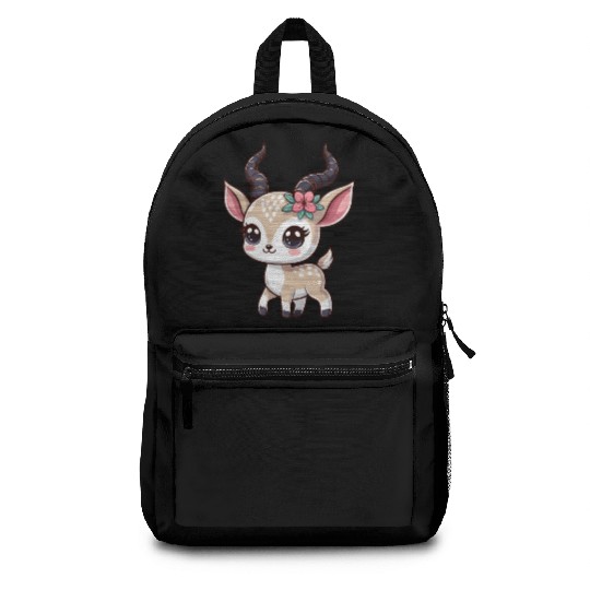 Playful Gazelle Cartoon Backpacks