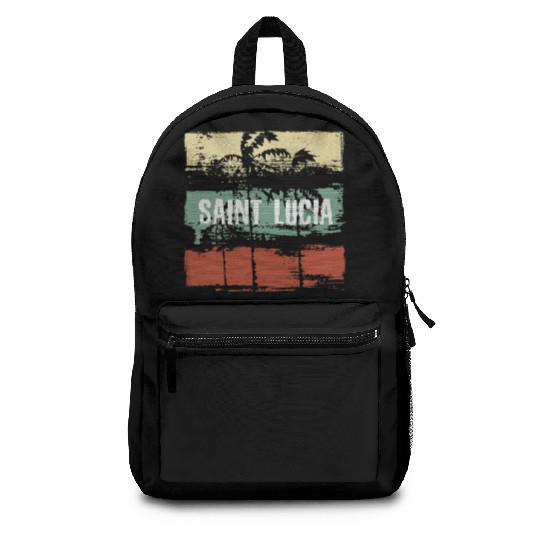 Saint Lucia Artistic Vacation Souvenir Abstract Backpacks
