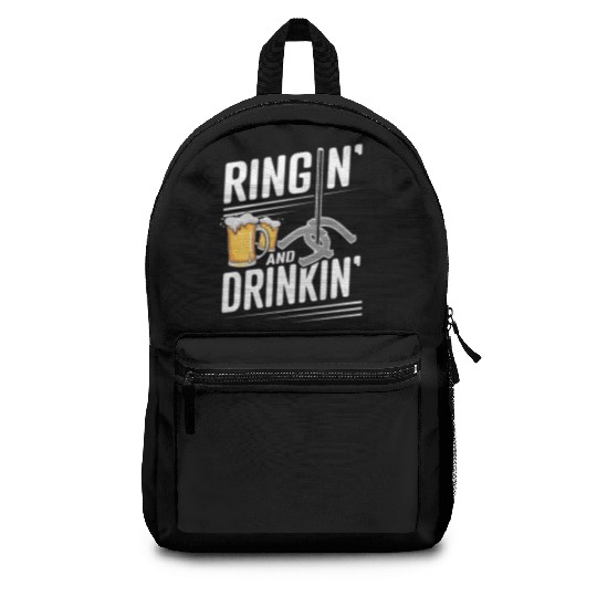 Ringin And Drinkin Horseshoe Pitching Backpacks