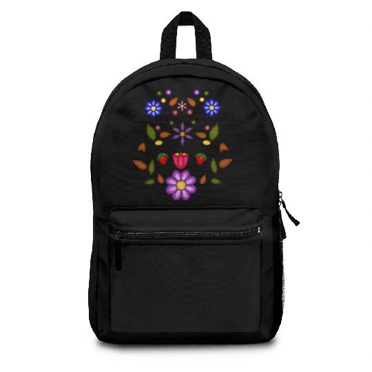 Native Ojibwe Floral with Anishinaabe Flowers Backpacks