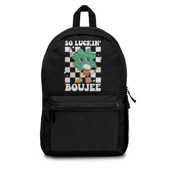 So Luckin' Boujee Lucky Shamrock St Patrick's Day Backpacks