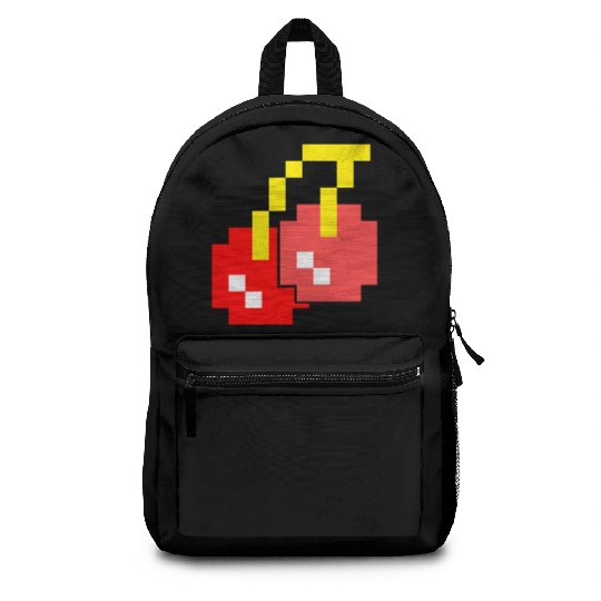 8 Bit Pixel Cherries 80s Video Game Halloween Backpacks